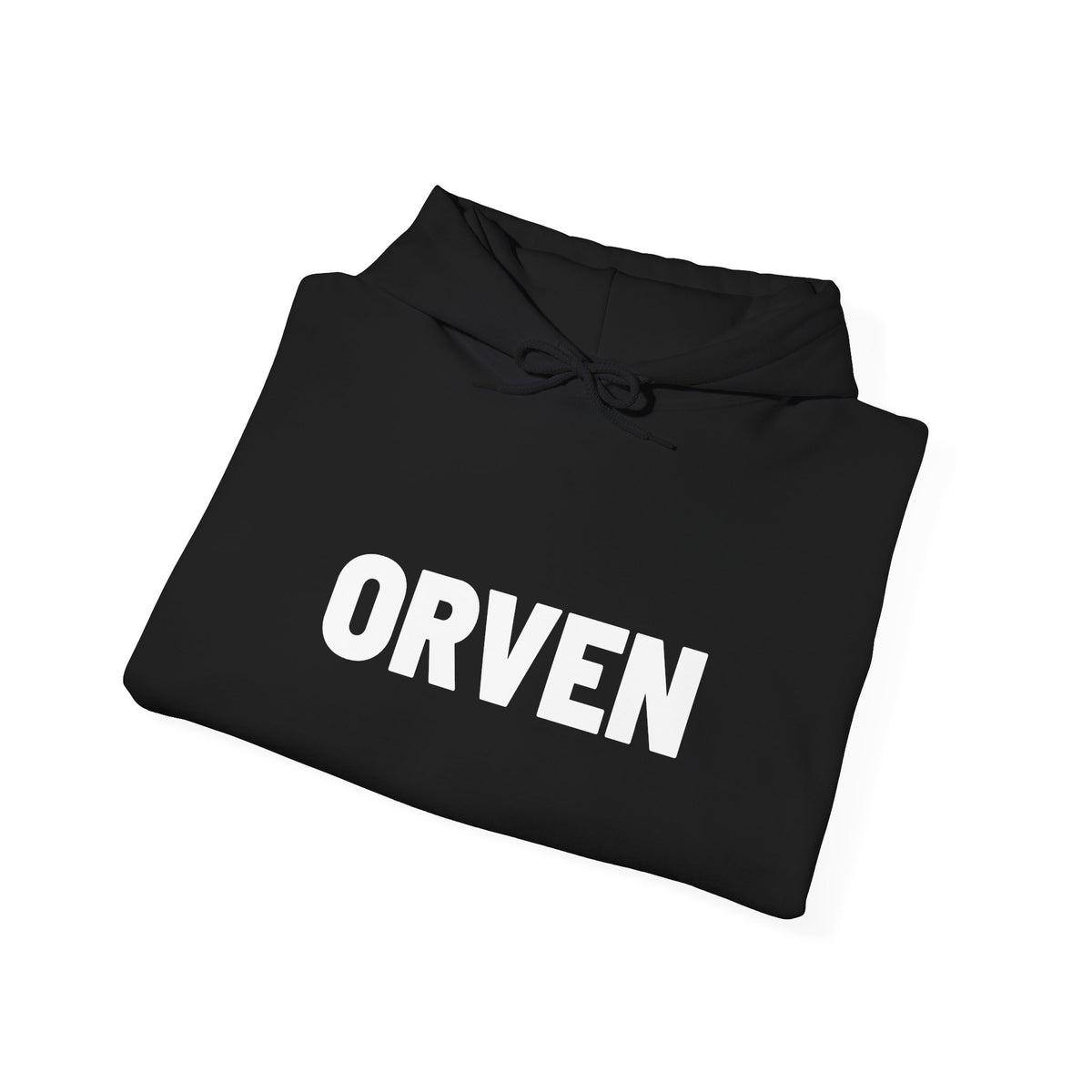 Orven Still Here Hoodie — Cozy Black Pullover with Bold White Text, view 4